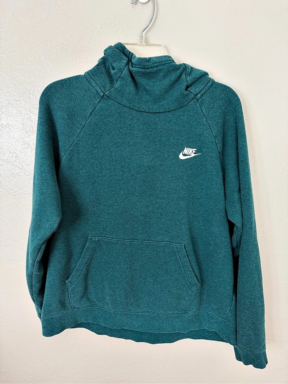 Nike Fleece Cowl/Funnel Neck Hoodie in Teal